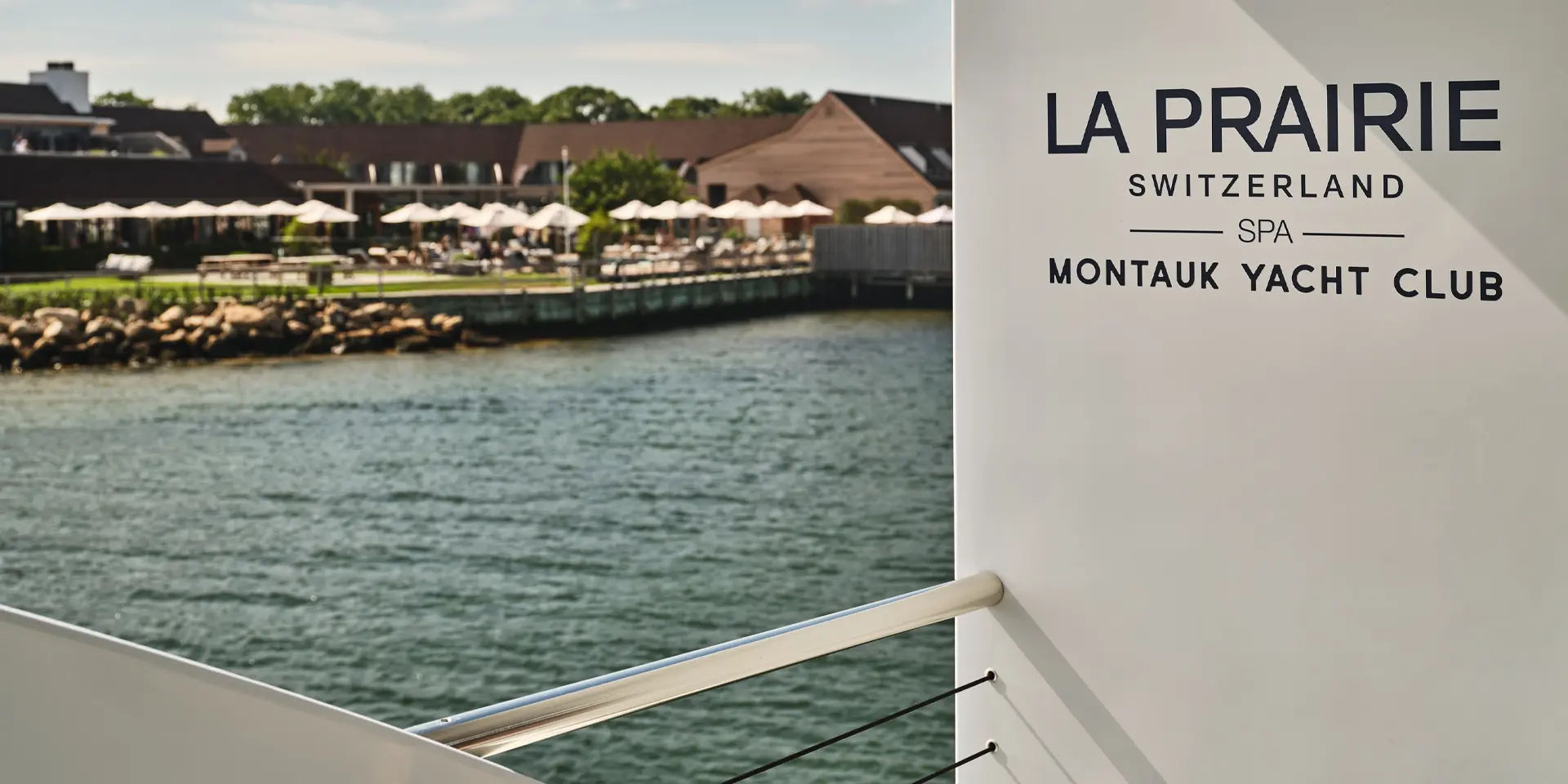 La Prairie spa logo on boat