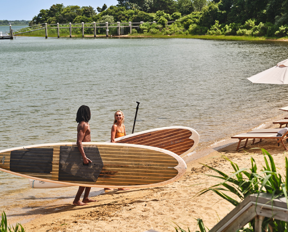 paddle boards on beach