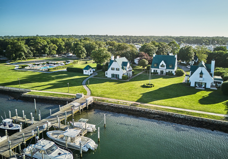 drone shot of property