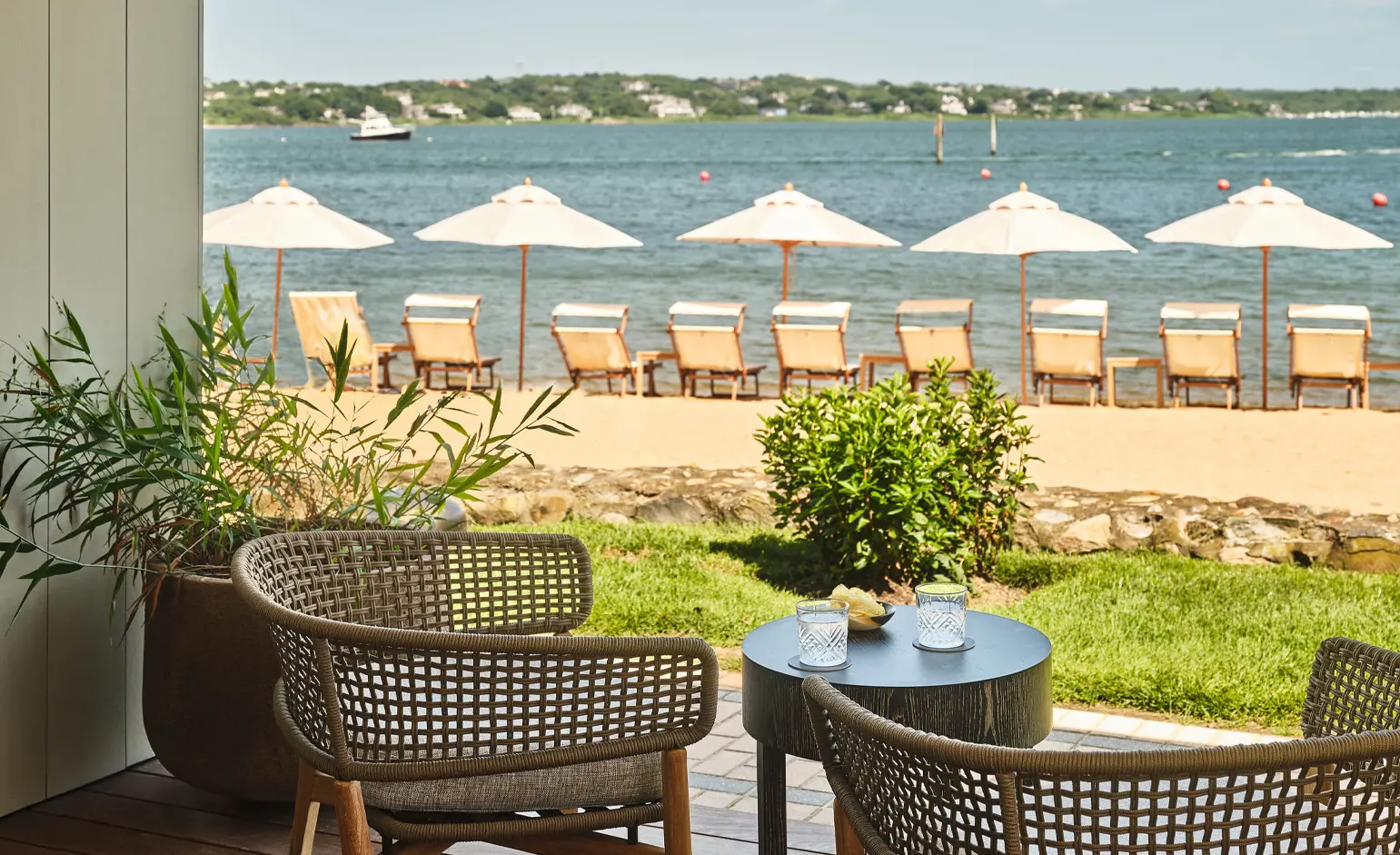 view of beach from guest room