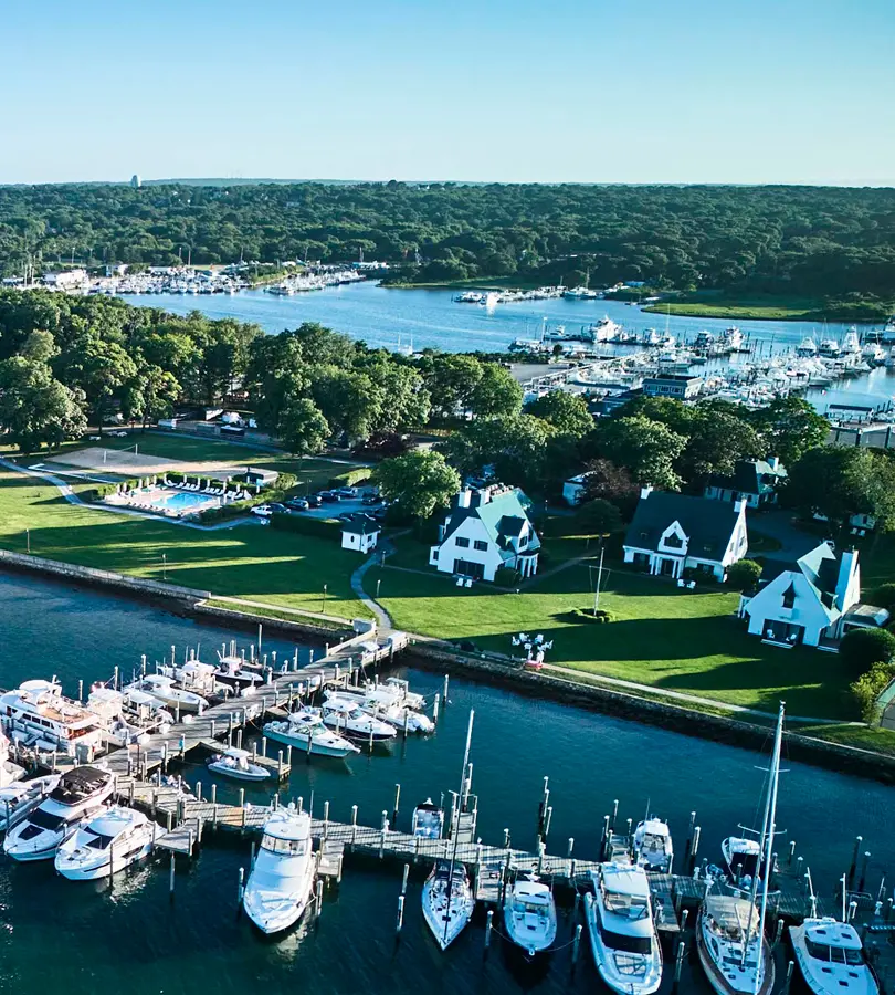 drone photo of Montauk Yacht Club