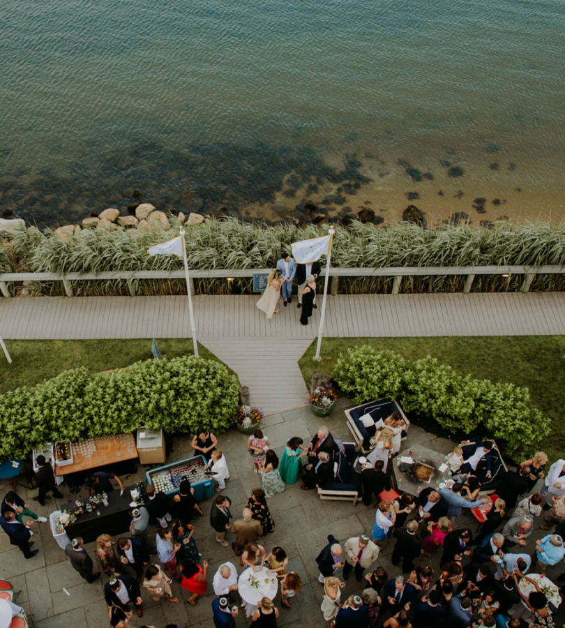 wedding reception by the water